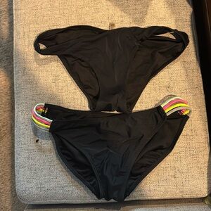 Two size medium black swim bottoms